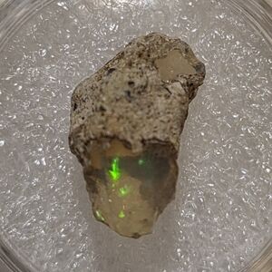 Natural Opal Gemstone with Green Flash